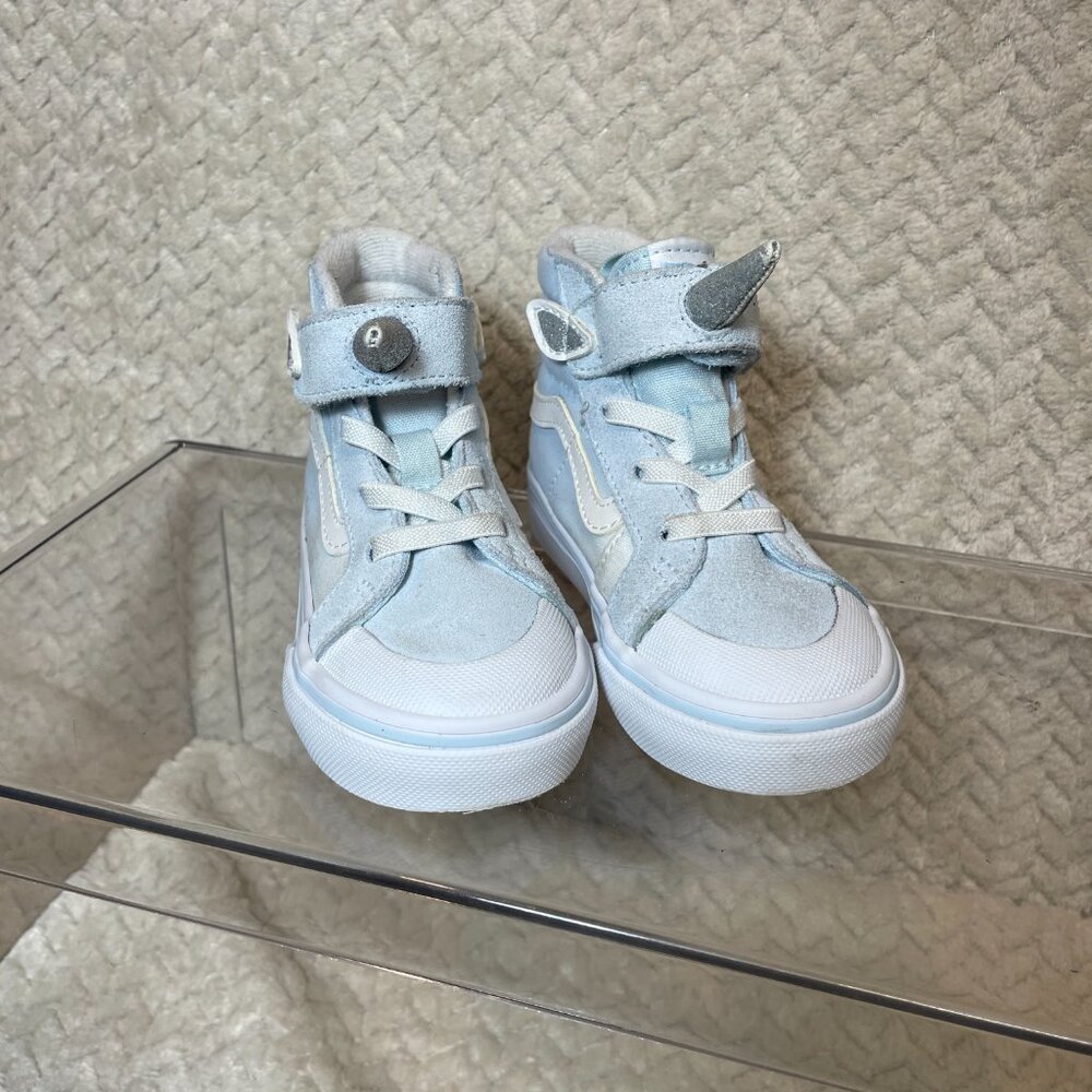 Vans Toddler Light Blue Silver Glitter Unicorn Sk8-Hi Size 6 Whimsical Fairycore - Picture 2 of 14